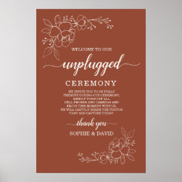 Poster Sinal de Cerimônia de Casamento Boho Terracotta Un