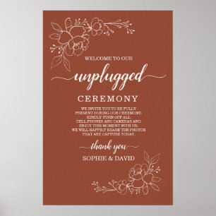 Poster Sinal de Cerimônia de Casamento Boho Terracotta Un