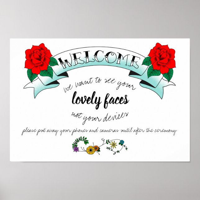 Poster Sinal de Cerimônia de Casamento Desconectado Inspi (Frente)