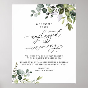 Poster Sinal de Cerimônia de Casamento Desplugado Rustic 