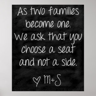 Poster Sinal de Cerimônia de Casamento Escolha um assento