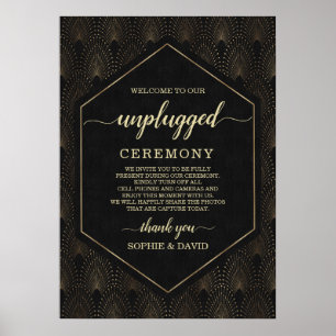 Poster Sinal de Cerimônia de Casamento Glam Gatsby 20s Se