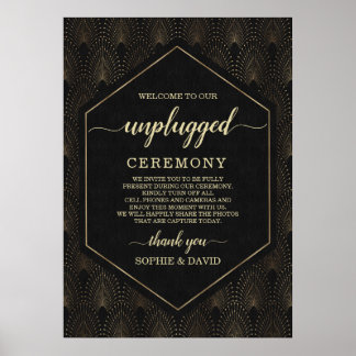 Poster Sinal de Cerimônia de Casamento Glam Gatsby 20s Se