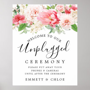 Poster Sinal de Cerimônia de Casamento Não Conectado, Ros