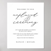 Sinal de Cerimônia de Casamento Unplugado Elegante