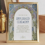 Poster Sinal de Cerimônia Desplugado Vintage Art Nouveau<br><div class="desc">Este belo sinal de "Cerimônia desconectada" é a forma perfeita de garantir que seu evento especial seja livre de distrações. Inspirado por Art Nouveau e Alphonse Mucha, o cartaz apresenta um design surpreendente e fluente que irá adicionar um toque de elegância à sua cerimônia. A placa diz "Cerimônia desconectada" e...</div>