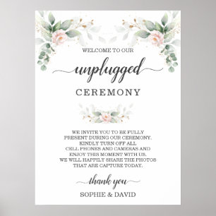 Poster Sinal de Cerimônia Dourada Inplugada Verde Blush