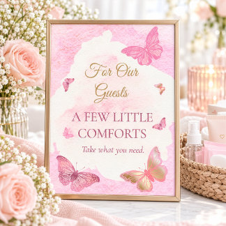Poster Sinal de Cesta de Convidados para Chás de Bebê com