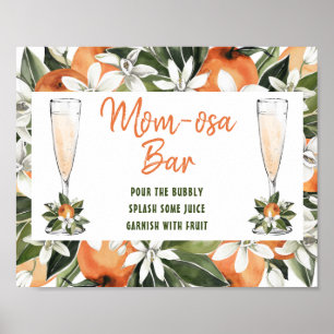 Poster Sinal de Chá de Bar Momosa do Flor Laranja