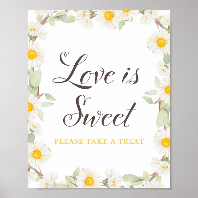 Poster Sinal de Chá de Bebê | Casamento Tema Margarida da (Frente)