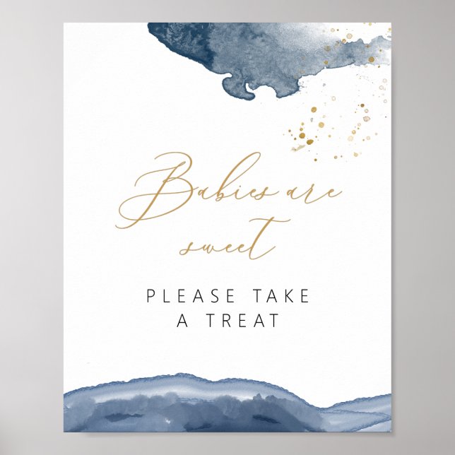 Poster Sinal de Chá de fraldas, Bebês São Doce (Frente)