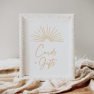 Poster Sinal de Chá de fraldas Boho Sunshine