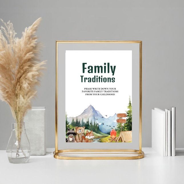 Poster Sinal de chá de fraldas das Tradições da Família R (Criador carregado)