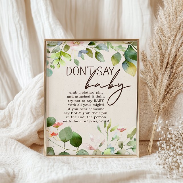 Poster Sinal de Chá de fraldas de Animais da Floresta (Criador carregado)