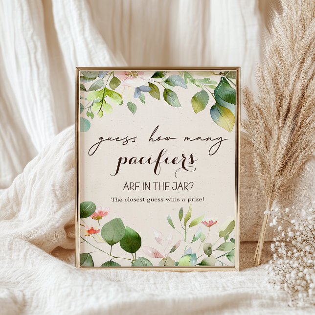 Poster Sinal de Chá de fraldas de Animais de Floresta (Criador carregado)