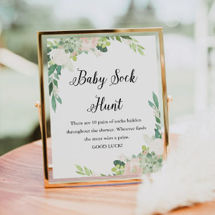 Poster Sinal de Chá de fraldas de Caça-Caça DEVON Baby So