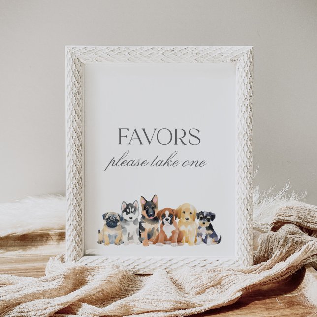 Poster Sinal de Chá de fraldas de Cachorro Puppy (Criador carregado)