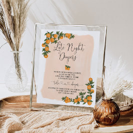 Poster Sinal de Chá de fraldas de Citrus Laranja Fralda N