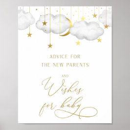 Poster Sinal de Chá de fraldas de Conselhos e Desejos