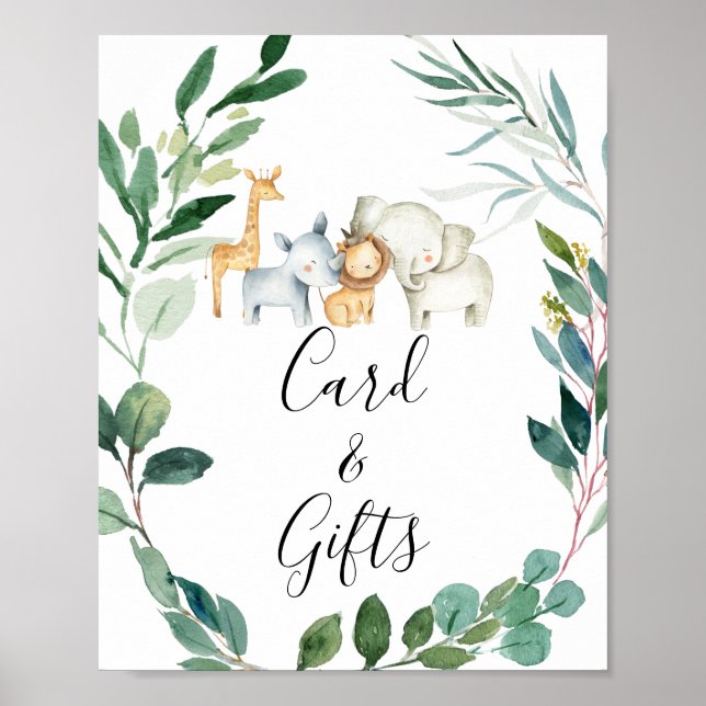 Poster Sinal de Chá de fraldas de Fusage Safari (Frente)