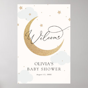Poster Sinal de Chá de fraldas de Lua e Estrelas