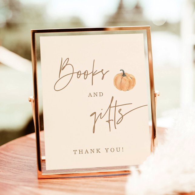 Poster Sinal de Chá de fraldas de outono e presentes, Abó (Criador carregado)