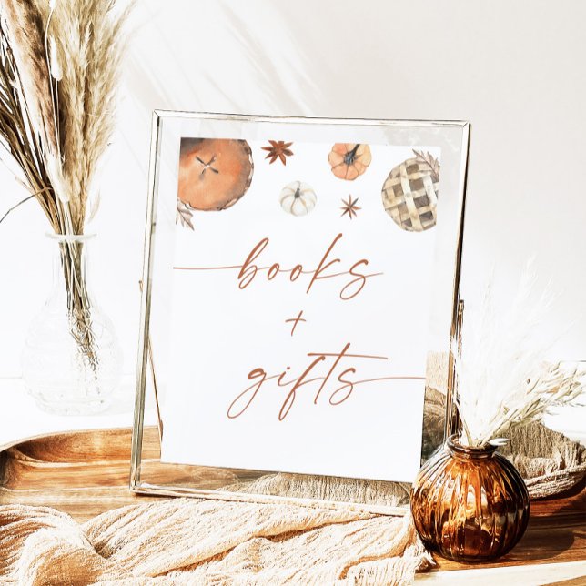 Poster Sinal de Chá de fraldas de outono e presentes, Abó (Criador carregado)