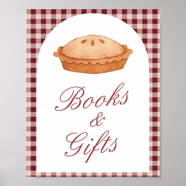 Poster Sinal de Chá de fraldas de pizza e presentes (Frente)