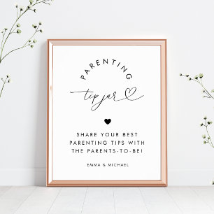 Poster Sinal de Chá de fraldas de Ponta de Parentalidade