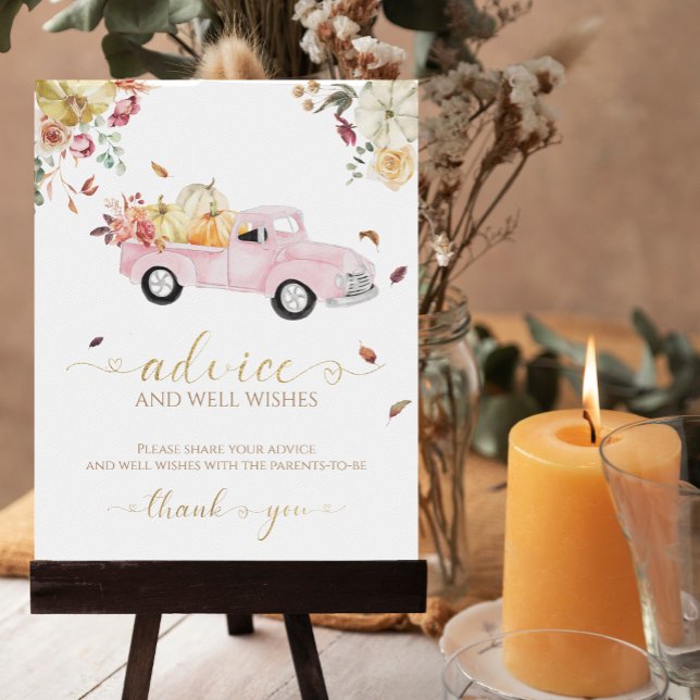 Poster Sinal de Chá de fraldas de queda de abóbora (Criador carregado)