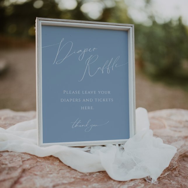 Poster Sinal de Chá de fraldas de Raffle Fralda azul Whim (Criador carregado)