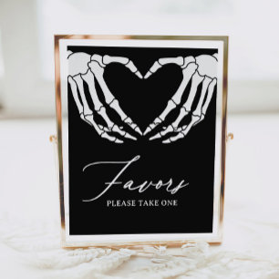 Poster Sinal de Chá de fraldas de Skeleton Halloween