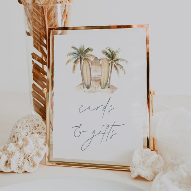 Poster Sinal de Chá de fraldas de Surf costeiro (Criador carregado)