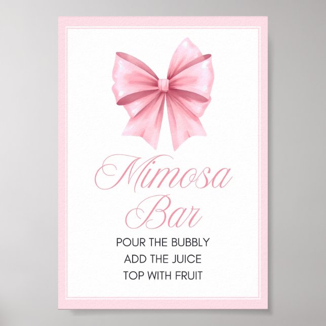 Poster Sinal de Chá de fraldas do Arco rosa (Frente)
