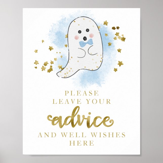 Poster Sinal de Chá de fraldas do Ghost Boy do Halloween (Frente)