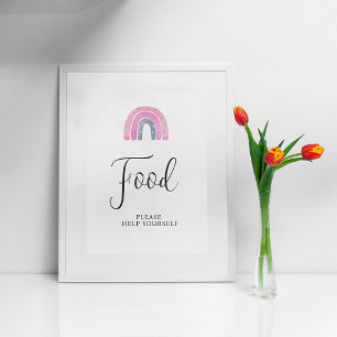 Poster Sinal de Chá de fraldas do Rainbow Baby Girl