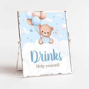 Poster Sinal de Chá de fraldas do Urso Azul