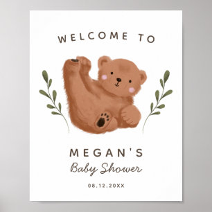 Poster Sinal de Chá de fraldas do Urso Russo