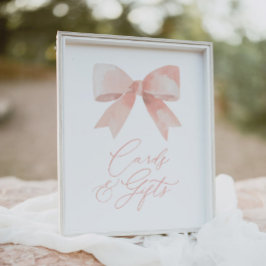 Poster Sinal de Chá de fraldas e presentes de Arco rosa