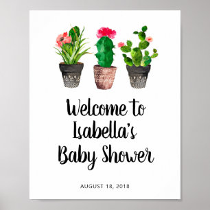 Poster Sinal de Chá de fraldas Fiesta, Decorações de Baby