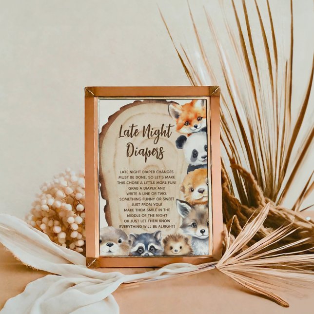 Poster Sinal de Chá de fraldas Noite Atrasada do Fralda (Criador carregado)