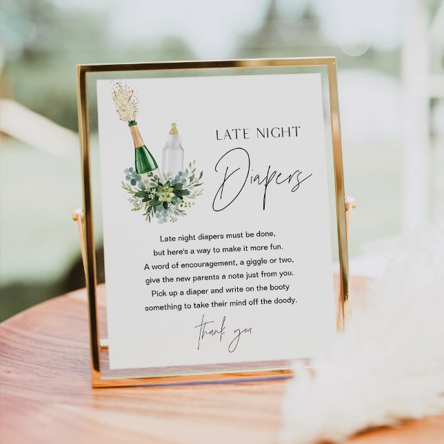 Poster Sinal de Chá de fraldas REMY Night Fralda (Criador carregado)