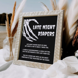 Poster Sinal de Chá de fraldas Tarde Noite de Fralda