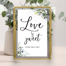 Poster Sinal de Chá de Noiva Amor é Doce Verdura