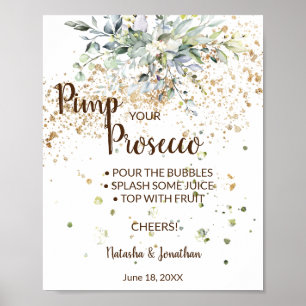 Poster Sinal de Chá de Noiva Herbal Pimp your Prosecco