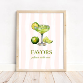Poster Sinal de Chá de Noiva Margarita Margs & Matrimony