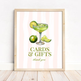 Poster Sinal de Chá de Noiva Margs & Matrimony Margarita