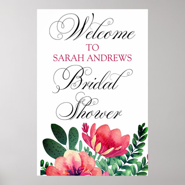 Poster Sinal de chá de panela de boas-vindas personalizad (Frente)