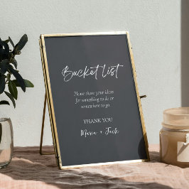 Poster Sinal de Chá de panela de Casamento de Lista de Ba