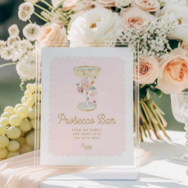 Poster Sinal de Chá de panela do Prosecco Rosa